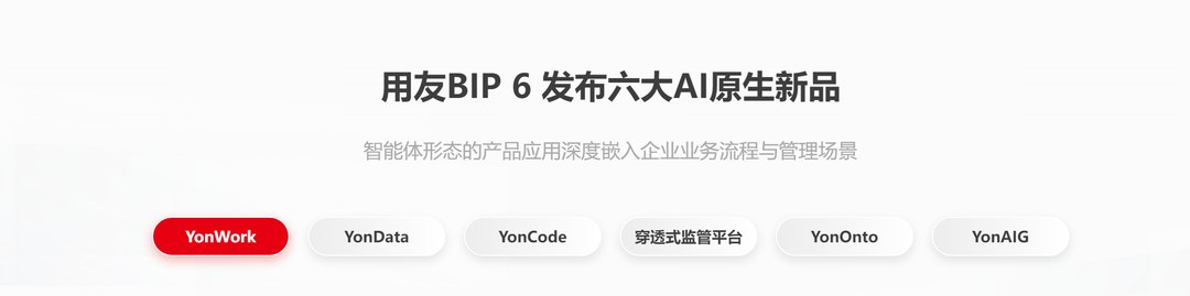 ▲ 用友BIP 6 发布六大AI原生新品
